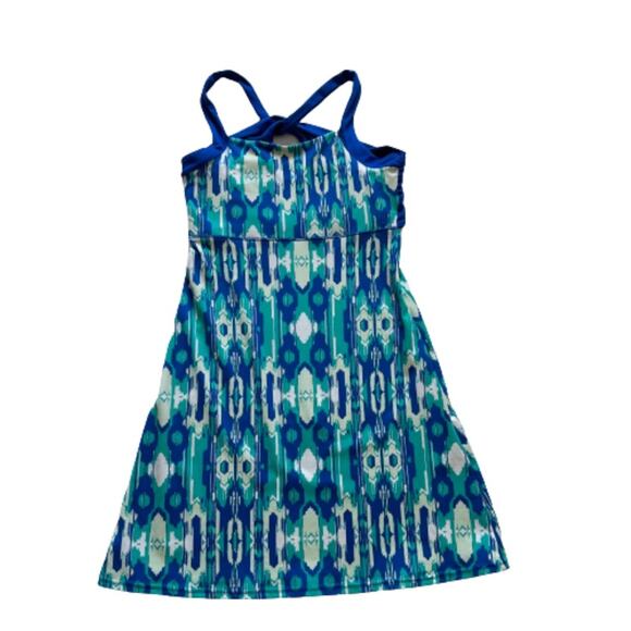 Soybu Dress Blue Green Print Strappy Twist Back Athletic Casual Stretch Size XS - Picture 7 of 10